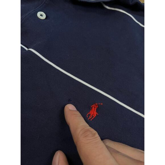 Polo Striped Navy Cropped Preppy 90’s Top - Picture 2 of 3